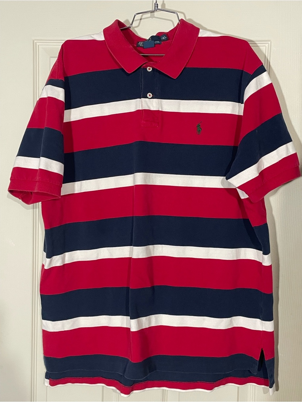VTG Polo by Ralph Lauren Striped Shirt Blue Red White Mens XXL